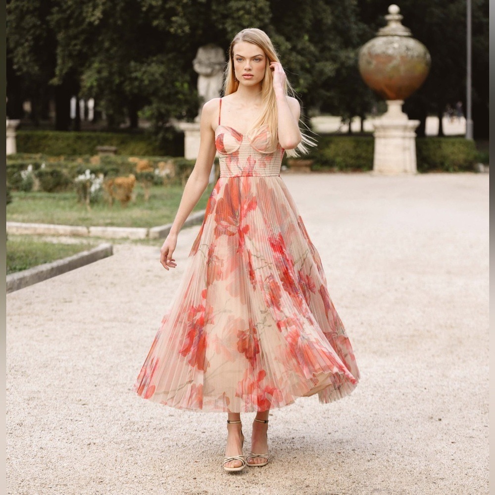 Hutch Brianna Smocked Tulle Brianna‎ Taupe Breezy Bloom XS NWT